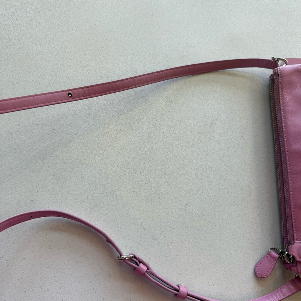 Coach Crosby 36552 Pink Crossbody Calf Leather Double Zipper TurnLock Purse - Picture 6 of 16
